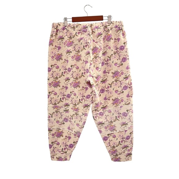 LoveShackFancy Etty Pant Floral Cotton Blend Jogger Pants Boho Cottagecore L - Picture 3 of 8